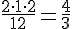 \frac{2\cdot 1 \cdot 2}{1+2}=\frac43